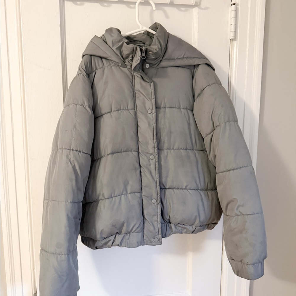 Missguided Gray Puffer Jacket